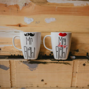 ZESTAW MR & MRS RIGHT (WĄSY & USTA)